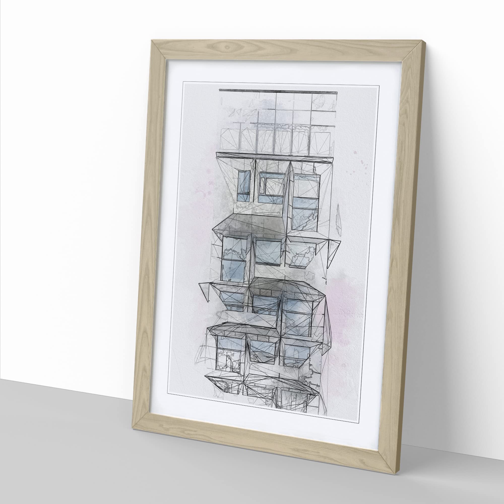 Sketching The Architecture Vol.56 Modern Framed Wall Art Print - Image 2