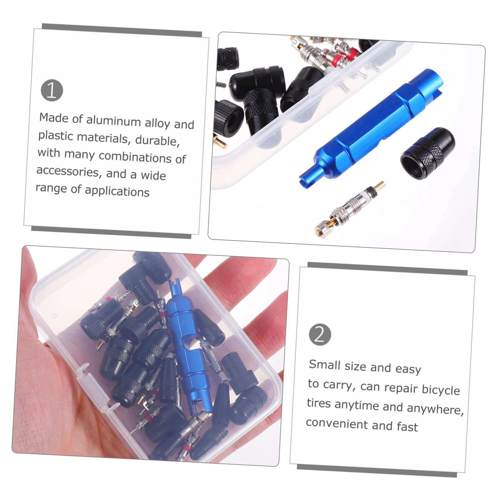 Abaodam Fahrrad Reparatur Werkzeug Luft Adapter für Fahrradventile Auto Ventilkernwerkzeug Entfernung Ändern Fahrradadapter Reifenkappe Stängel Kappen Aluminiumlegierung Schwarz