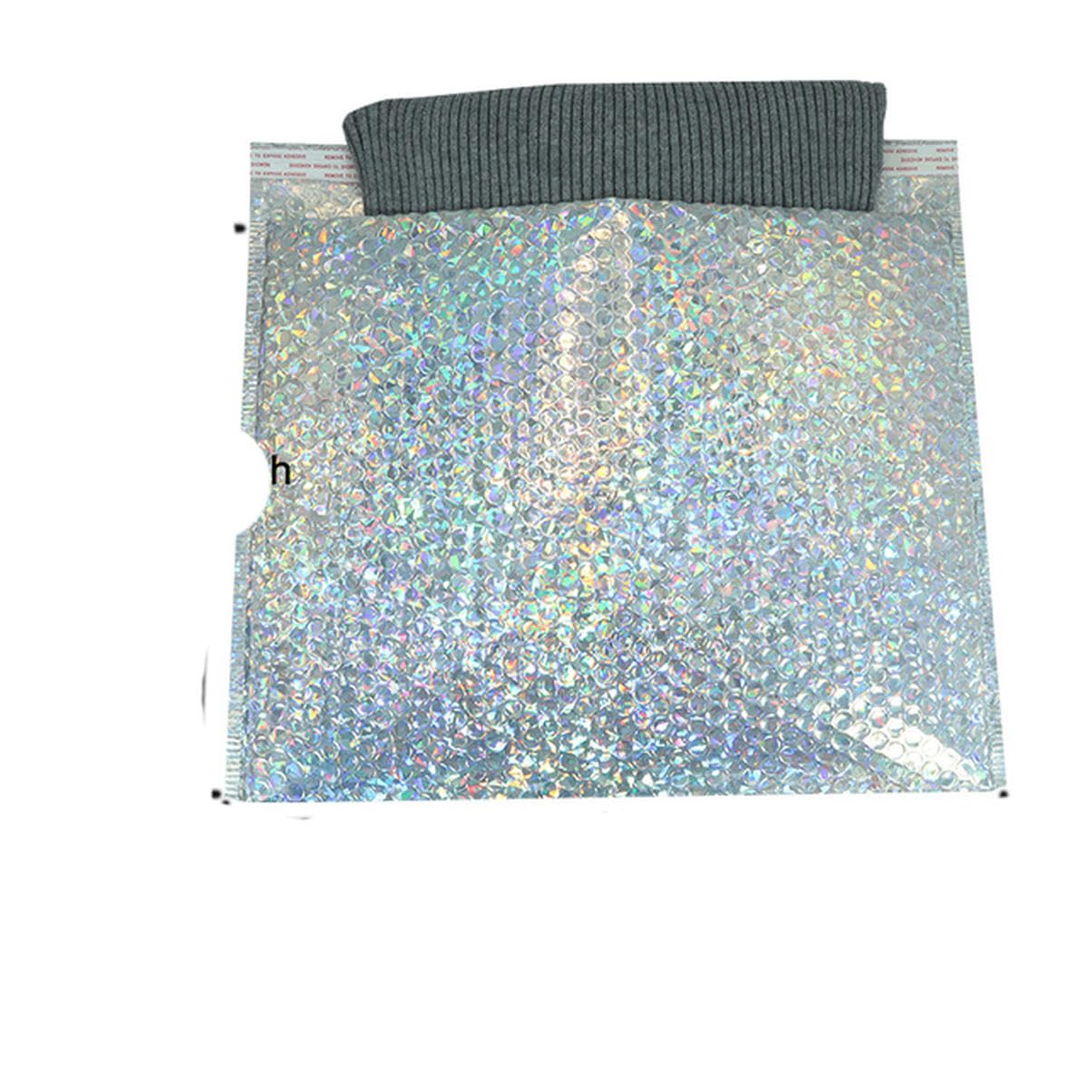 10 szt. foliowa koperta bąbelkowa makijaż torby na prezenty glamour kolorowe opakowanie bąbelkowa koperta pocztowa wyściełana koperta wysyłkowa - srebrny-40 x 30 cm