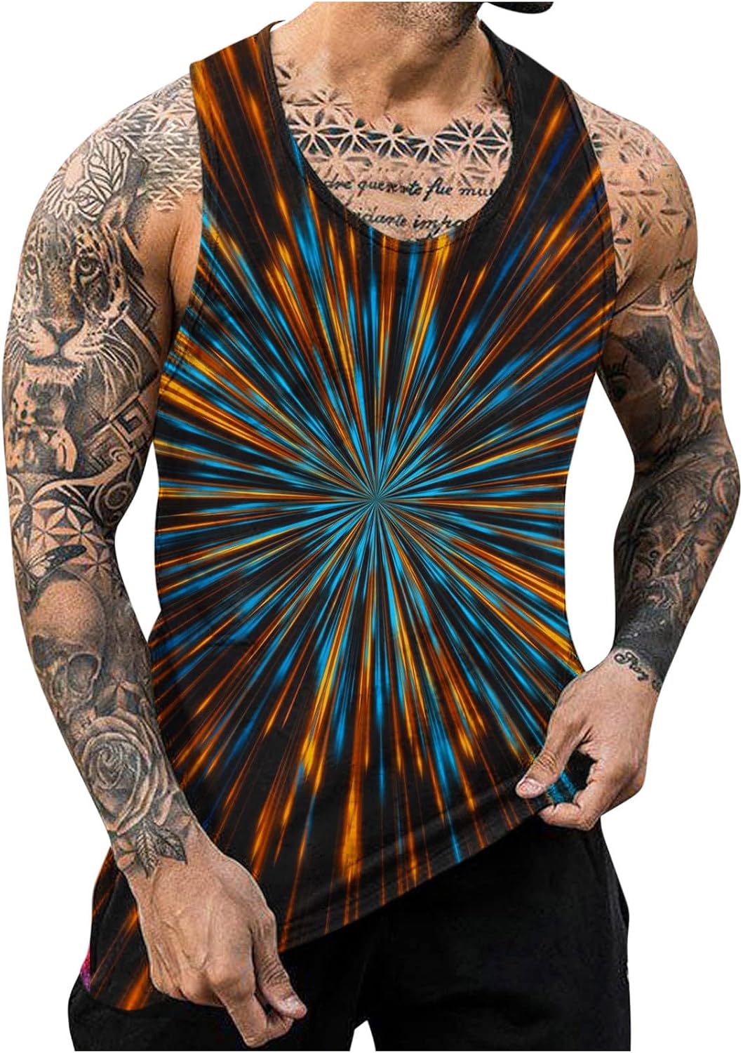 (-36%) KOG Tank Top Herren Sport Tanktop Sommer Muskelshirt Ärmelloses T-Shirt Grafik Tee Freizeit Baumwolle Bekleidung Gutschein Shirt Lose Kleidung Männer Shirts Amazon Warehouse Deal Schwarz 3XL