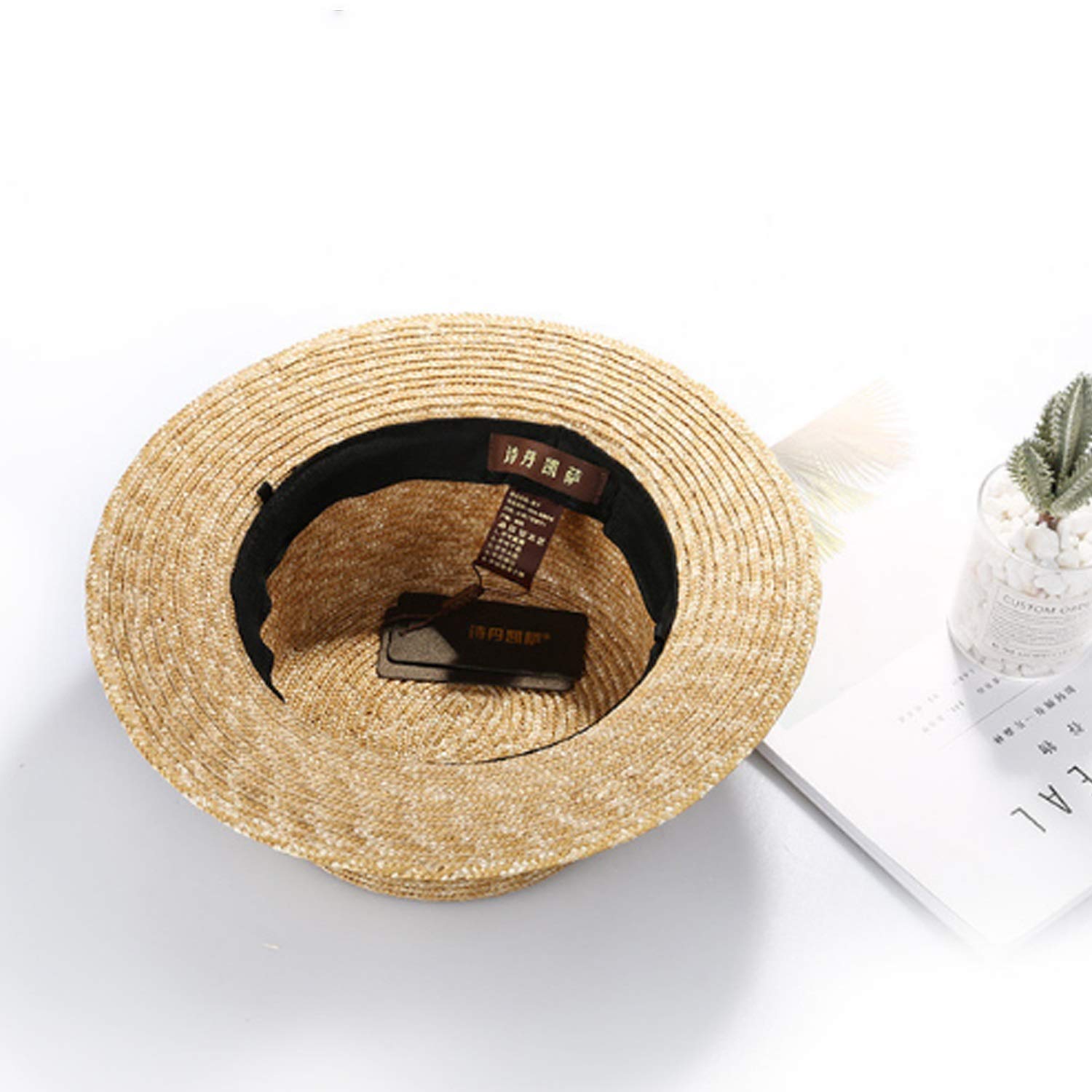 Sombrero Mujeres Verano Sombra Ocio Viaje Sol Sombrero Sol Protector Soleado Moda Simple Plano Sombrero de Copa, Mejor Comodidad/Brown