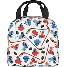 Siiuuol Ice Hockey Lunch Bag Insulated Cooler Tote Box | Hockey Sticks Lunch Box Picnic Pouch Thermal Cooler Lunch Bags For Work Travel Office