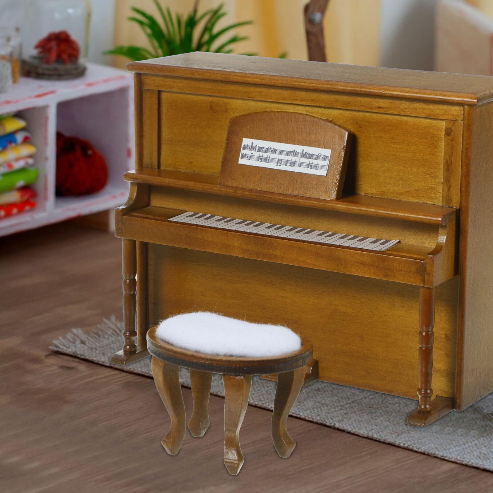 Amazon.com: GANAZONO Miniature Piano with Stool 1 12 Scale Wooden