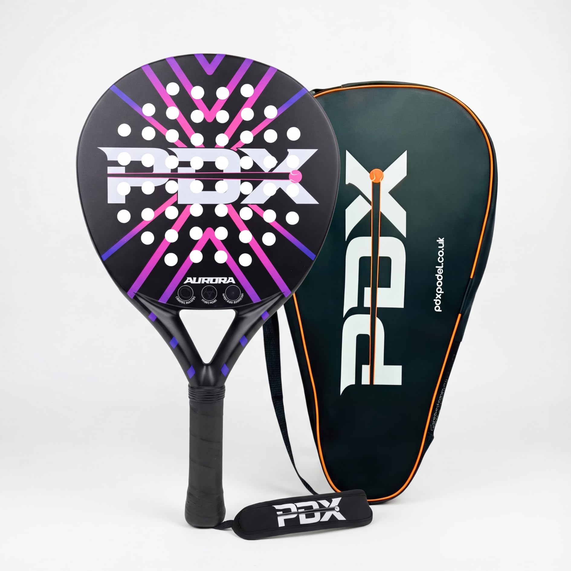 PDX Raquette de padel pour homme et femme | Légère, durable et en fibre de carbone pour adultes | Conçue pour la puissance, le contrôle et le confort | Idéale pour les jeux d'intérieur et d'extérieur