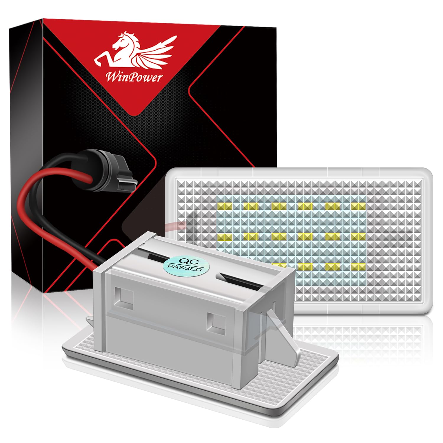 WinPower Luce Bagagliaio LED Luci di Cortesia Interni Auto Cortesia 12V Bianca Compatibile con Fiesta Focus Mondeo B/C/S-Max EcoSport Transit Galaxy Puma ecc., 2 pezzi