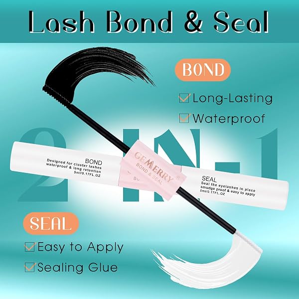 GEMERRY Ciglia Finte Ciuffetti Kit 80D Ciuffi a Ciglia 0.07mm D Curl 10-18mm con Bond and Seal Pinzette er Uso Personale a Casa Ciglia a Grappolo Extension Ciglia Kit(80D-0.07D-10-18mm-Set) - 4