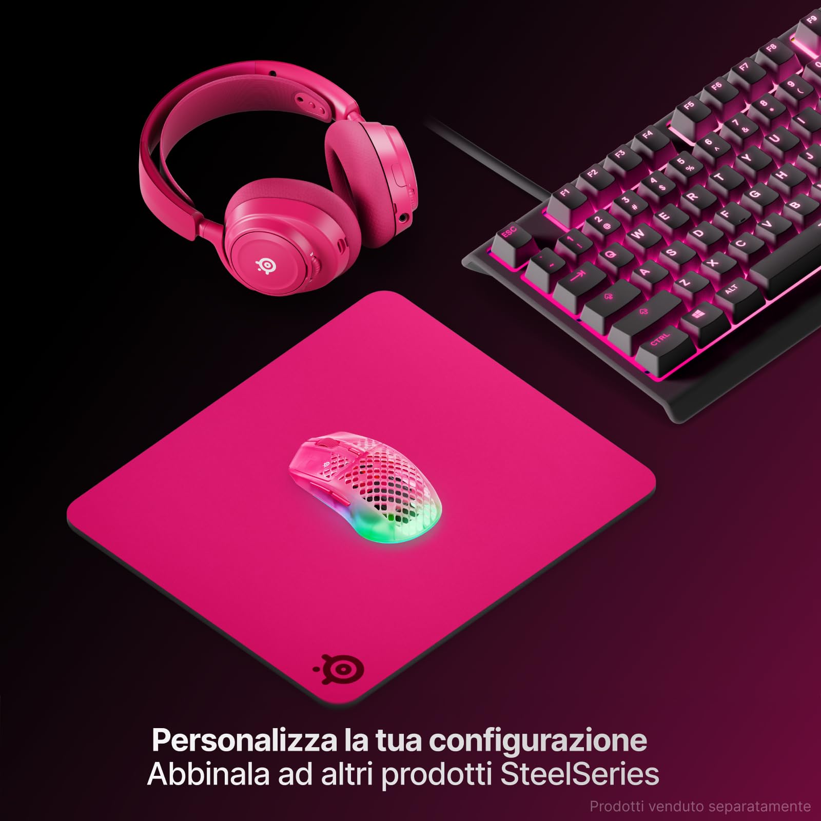 SteelSeries QcK - Tappetino per mouse da gioco pesante, base in gomma siliconica spessa e antiscivolo, tracciamento del picco, ottimizzato per FPS, MOBA, RTS, MMO di grandi dimensioni, 450 mm x 400 mm