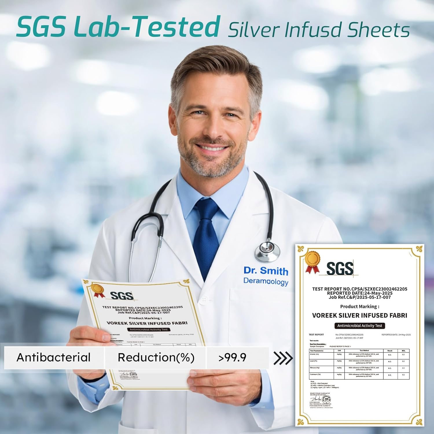 Silver Infused Bed Sheets - 20% Silk Blend Sheet with Self-Cleaning Technology for 3X Freshness Sleep, Luxe Soft Temperature Regulating Cooling Sheets for Hot Sleep (PearlWhite,King)