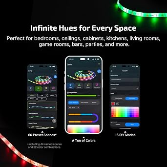 OLIGHT Ostrip 16.4ft RGB LED Strip Light, Smart App Control, Music Sync, DIY Color Modes, for Bedroom, Gaming, TV, Home Decor