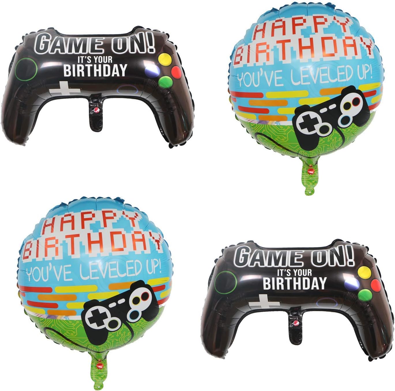 Chris.W 4Pcs Video Game Controller Mylar Balloon Gaming