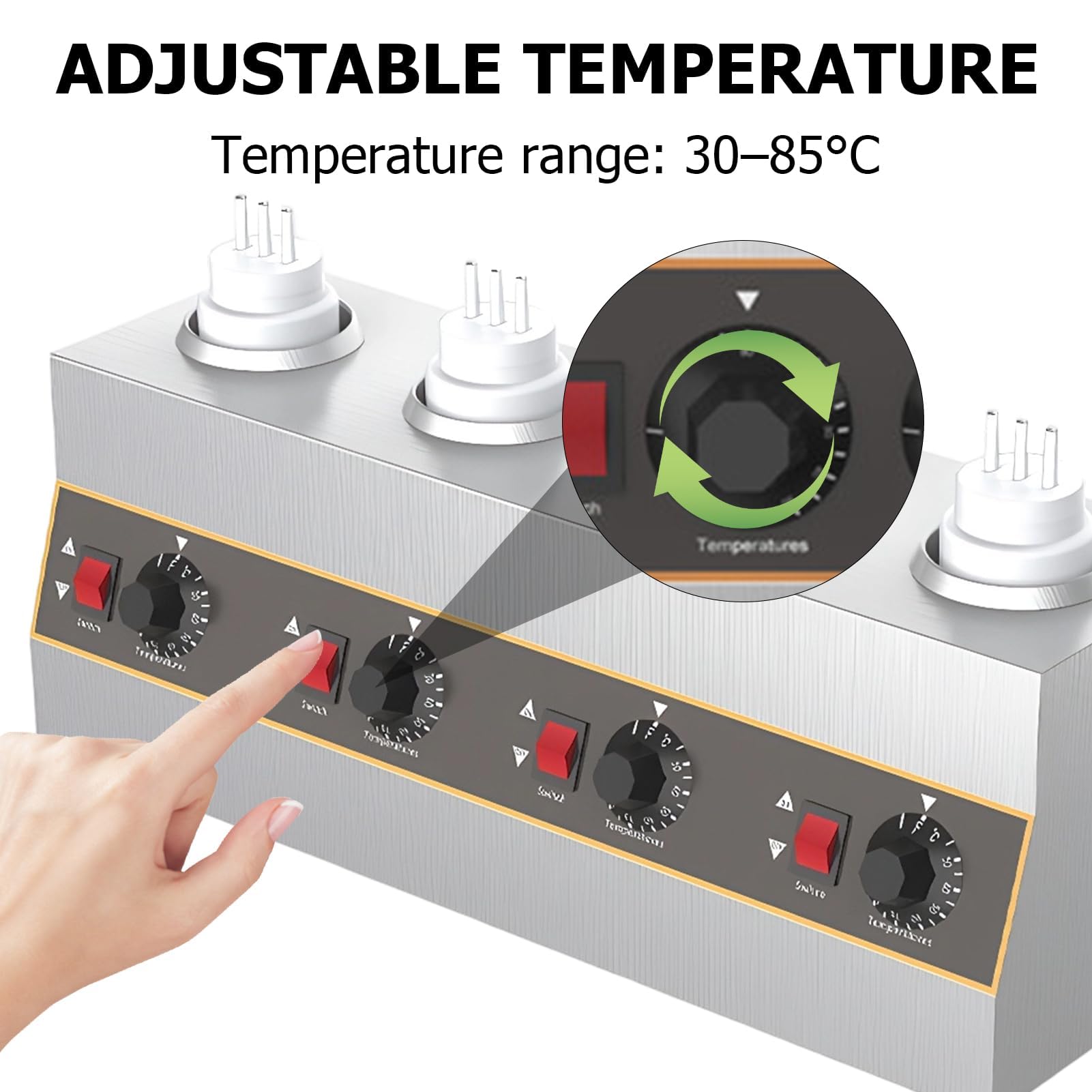 Dispensador eléctrico de alimentos para salsa de queso y chocolate, temperatura ajustable de 30 a 85 °C, ideal para uso comercial con mermelada, ketchup, dulce y caramelo