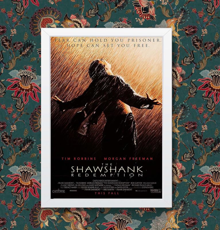 Funky Print Shawshank Redemption Classic Movie Poster (A3 Framed - White Frame)