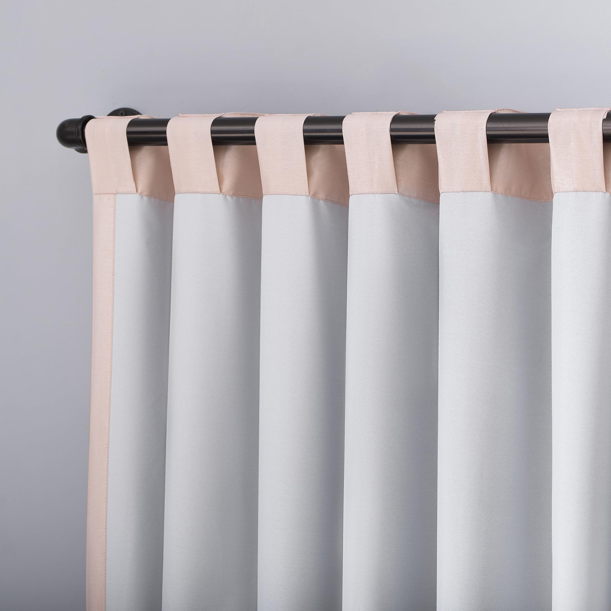 Sun Zero Greyson Panneau de Rideau Thermique en Soie synthétique Dupioni avec Pattes arrière, 127 x 213,4 cm, Rose pâle