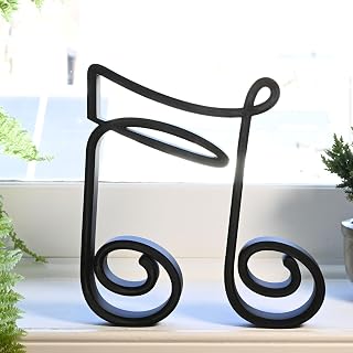 Musical Note Sculpture | Modern Minimalist Decor for Home, Studio & Office | Gift for Music Lovers (Double Eighth Note Matte Black)