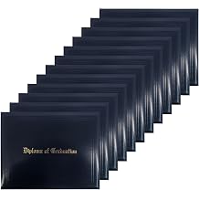 GraduationMall Imprinted Diploma Cover for Certificate 8.5x 11 Darkblue,12-Packs