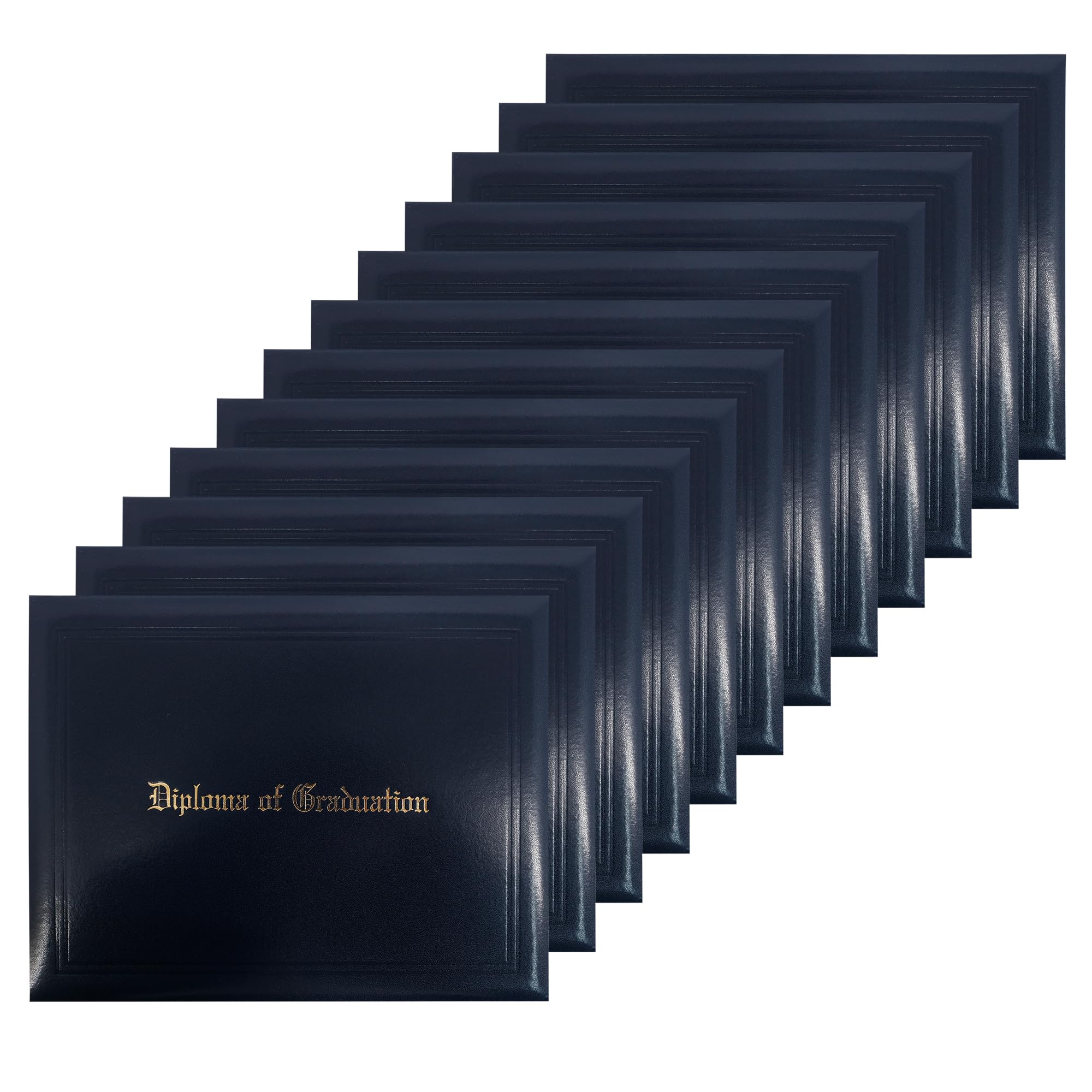 GraduationMall Imprinted Diploma Cover for Certificate 8.5''x 11'' Darkblue,12-Packs