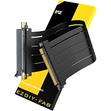 EZDIY-FAB PCIe 5.0 Riser Cable, Gen5 GPU Extender, Straight, 30cm, Black