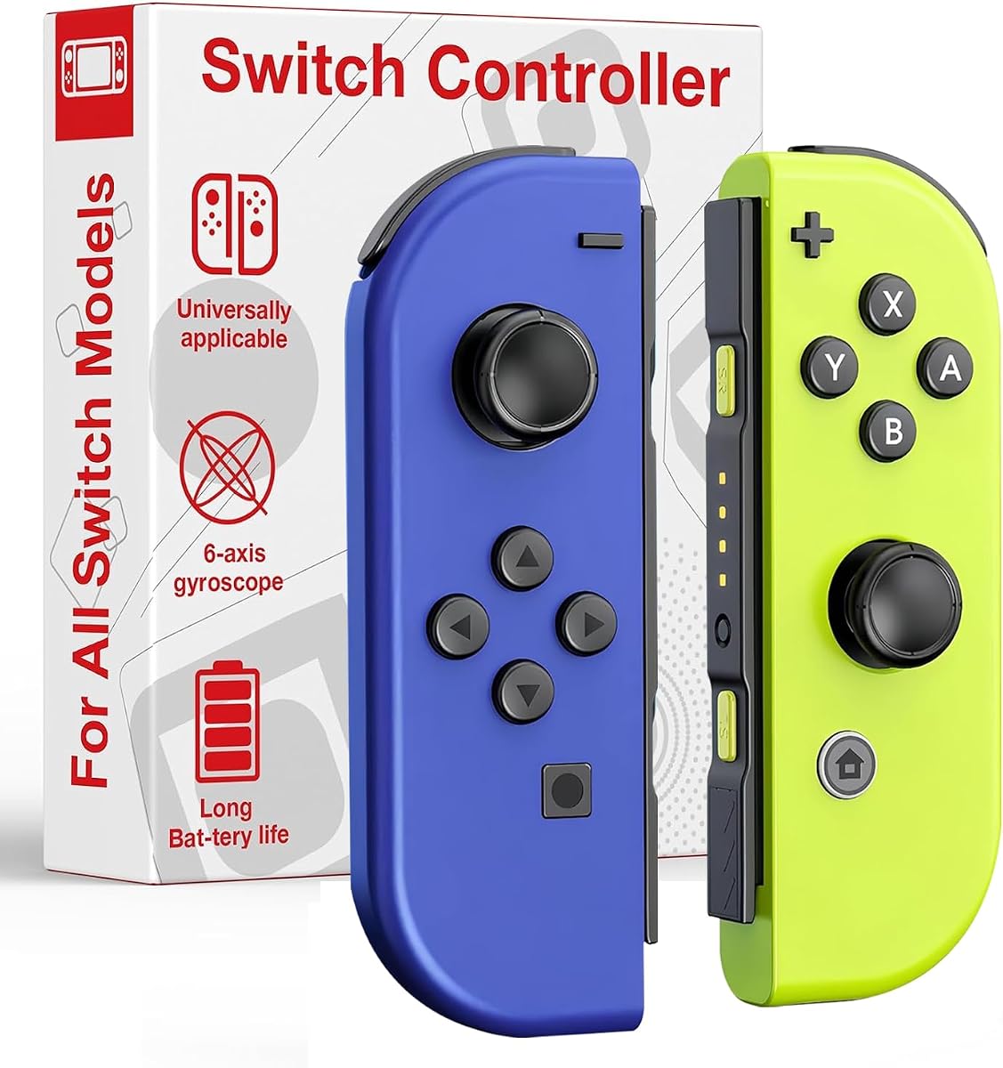 XYCZXIKEC Reemplazo para el controlador Nintendo Switch (B-Y) | Cambie los controladores inalámbricos compatibles con Switch/Lite/OLED, soporte de control de movimiento/vibración dual/despertador