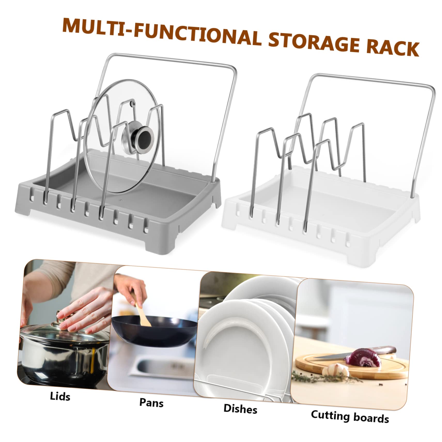 ULTECHNOVO 2 Piezas Rejilla Para Tapas De Ollas De Soporte Para Tapas De Ollas De Cocina Organizador Para Encimera Para Almacenar y Cucharas La Cocina