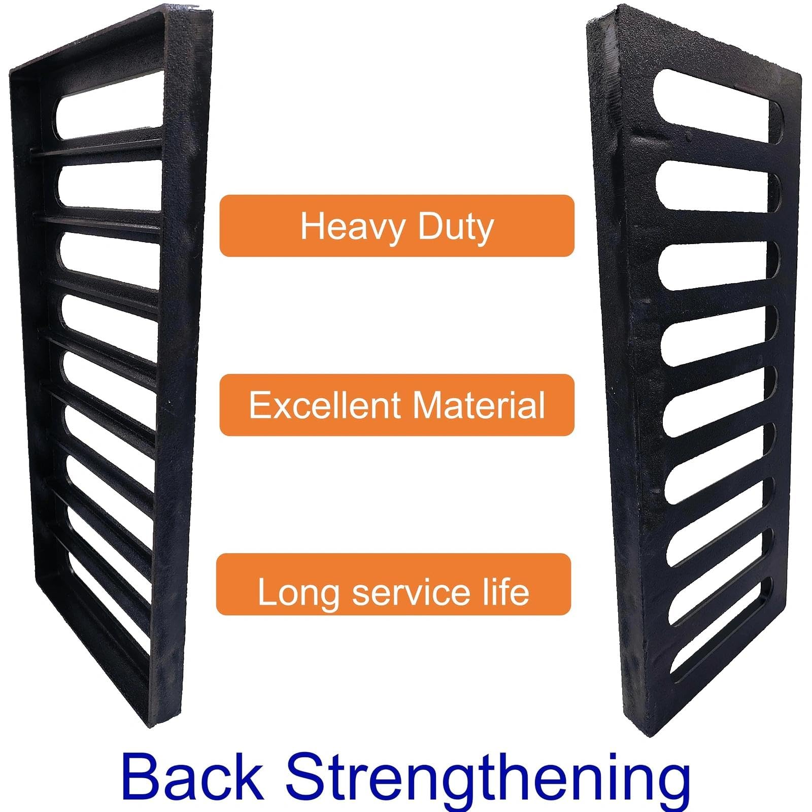 Rejilla Hierro Fundido para Entrada 500 x 200 mm | Drenaje exterior B125, cubierta metálica negra para garaje, patio y control de aguas superficiales, cuadrada, rectangular