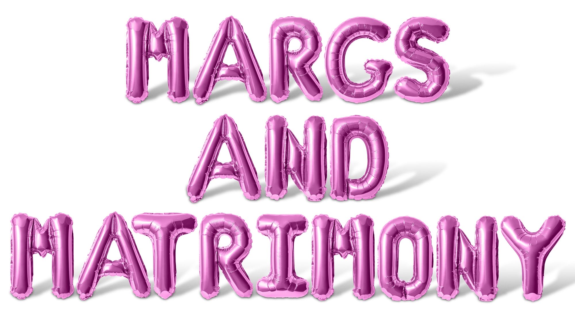 Letter Balloons - MARGS AND MATRIMONY 16" Inch Alphabet Letters Foil Mylar Balloon Bachelorette Party Banner (Pink)