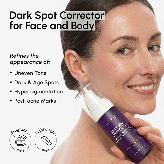 MAREE Dark Spot Remover for Face and Body Dark Spot Corrector Serum Hyperpigmentation, Melasma, Sun & Age Spots Black & Brown Spot Remover for Women Deep Hydration Body & Face Serum
