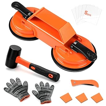 Floor Gap Fixer Tool,Heavy Duty 45Striking Surface Floor Gap Repair Tool,2026 Enhanced Floors Suction Cup Tools with 5 Reusable Sticky Pads,Rubber Mallet,Slot Cutter,for Vinyl,Wood,Laminate Floors