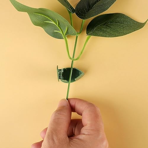 Miniatura 3 de 40 clips de pared para plantas trepadoras, con 48 calcomanías adhesivas de fijación para decoración de jardín en interiores y exteriores (hoja verde)
