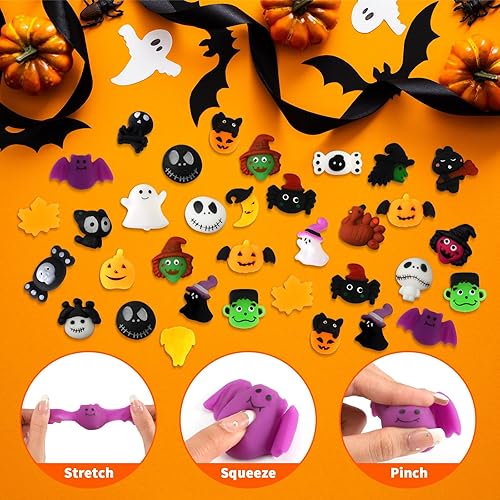 Miniatura 3 de 36 piezas de huevos de caramelo de calabazas de Halloween con juguetes de Halloween, bola brillante, recuerdos de fiesta, mini tarros de calabaza