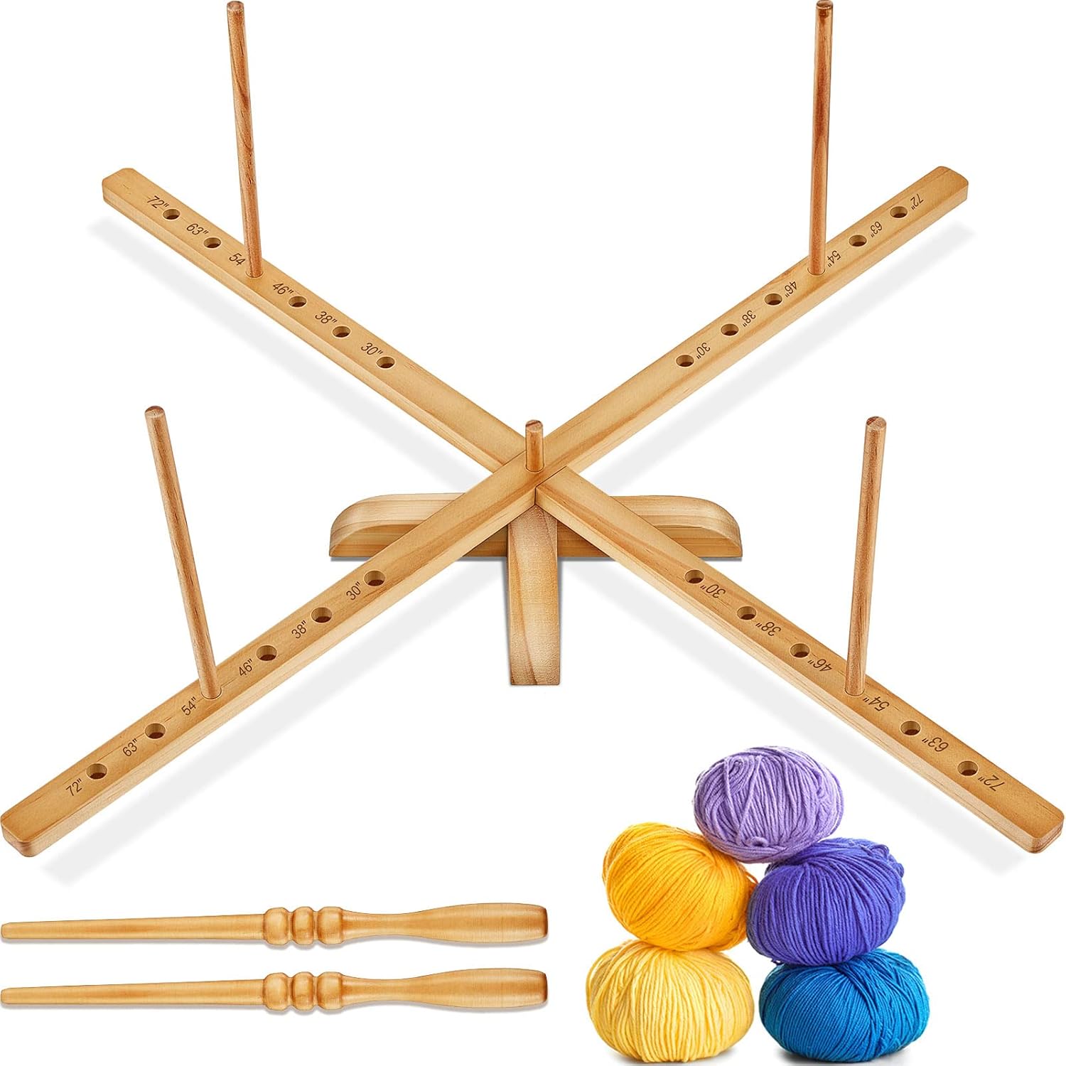 Tabletop Amish Style Wooden Yarn Swift Spindle Wood Swift