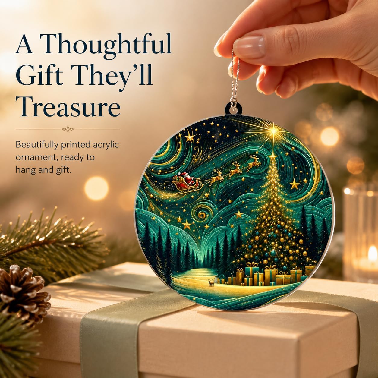 Starry Night Christmas Ornaments 2026, Star Ornament for Hanging Christmas Tree Decorations, Starry Night Gifts for Women, Cowoker, Friends, Housewarming Gift Ideas, Gift Exchange image 5