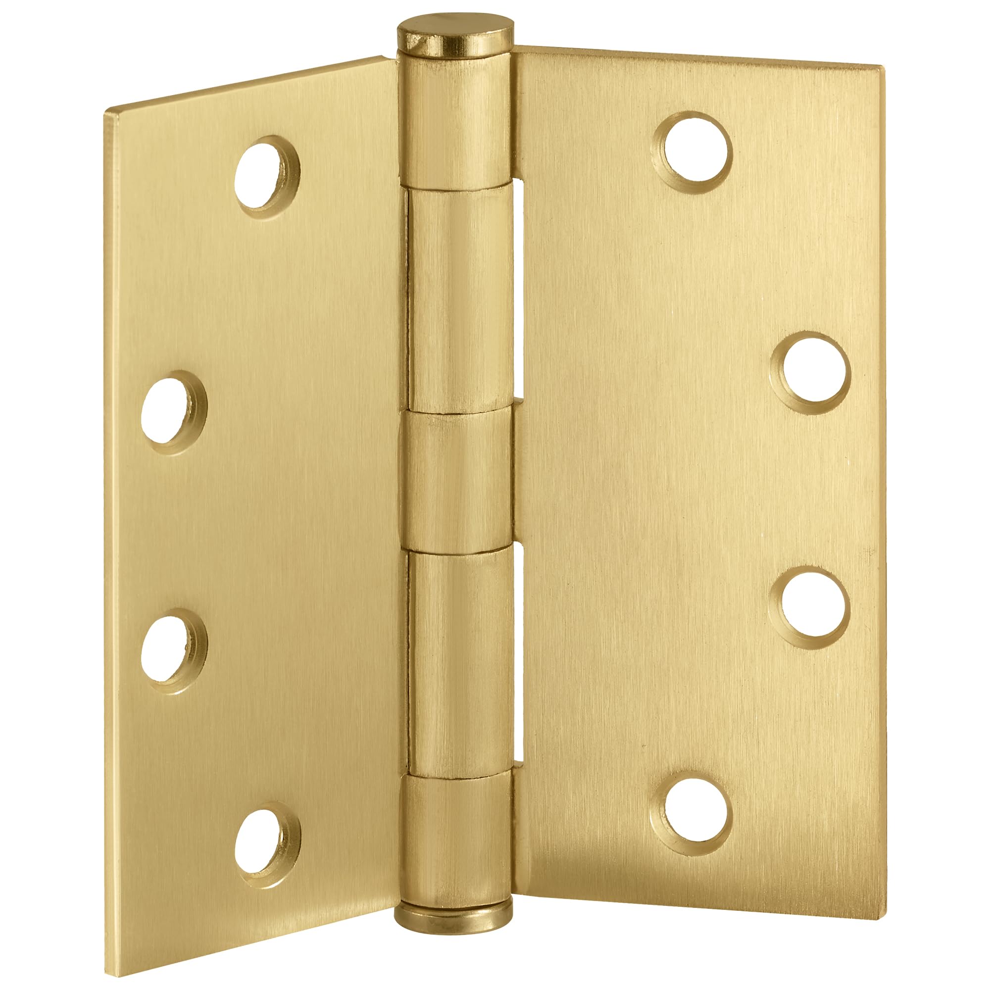 Design House 189878 Cerniera per porta in ottone satinato, 10 cm, quadrata, confezione da 12, 4,5 x 4,5 standard