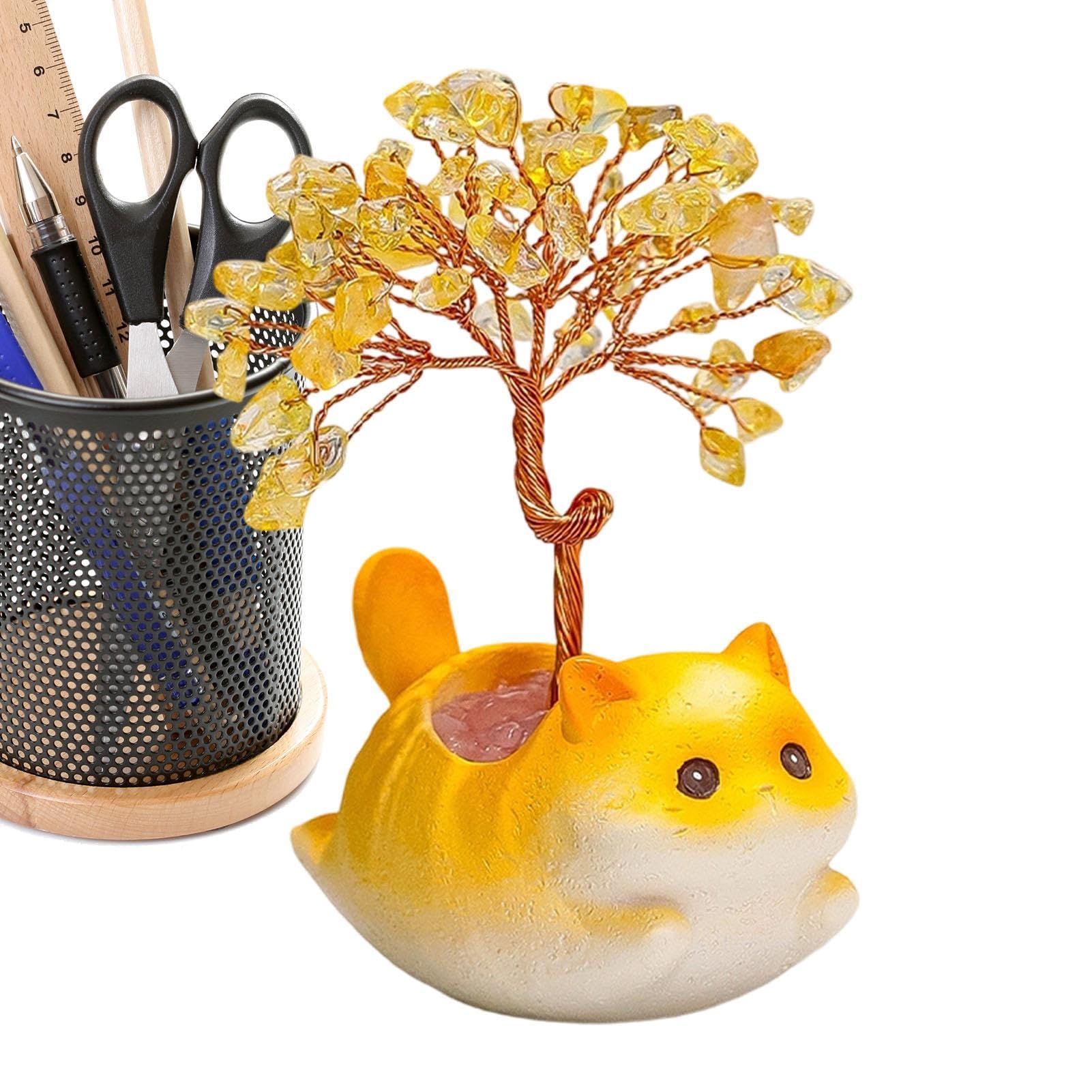 Árbol de dinero de citrino para decorar el escritorio de tu oficina u hogar