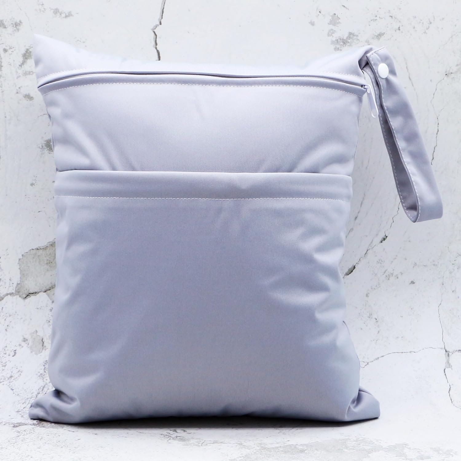 布おむつウェットドライバッグ 防水 再利用可能 ファスナー付きポケット2つ付き 旅行 ビーチ プール デイケア 汚れたベビーアイテム