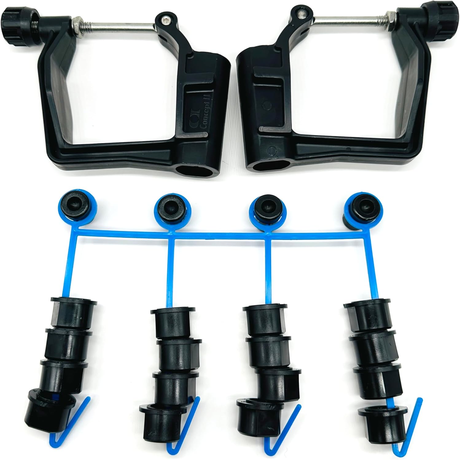 Concept2 Scull Oarlock Kit with Black Pitch Bushings for 1/2 in Rigger Pin, 466