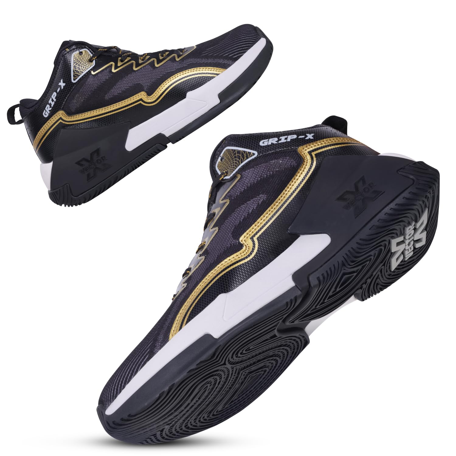 Grip-X Mens Basketball Shoe/Sneakers Knitted Upper + Rubber Outsole Indoor & Outdoor Court Shoes Provide Ultimate Comfort, Lightweight, Reliable Grip for Sports Players-image-6