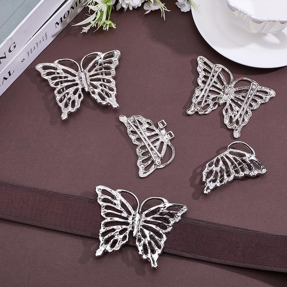 PH PandaHall 4PCS Butterfly Waist Buckles 2.87x3.74inch Cinch Belt Buckle Cloak Clasp Fasteners for Women Belt Making