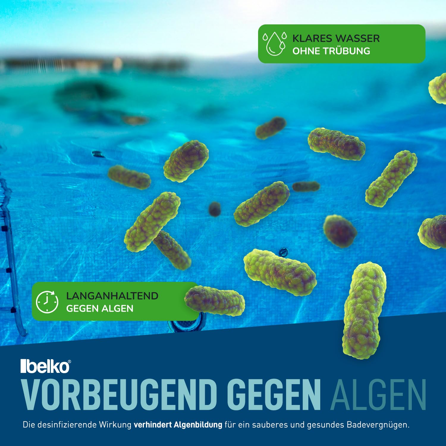 Belko® Chlortabletten für Pools Multitabs 5 in 1-200g Tabs Multi Chlortabletten - 5kg mit 5 Phasen Pflegewirkung für für die sichere und saubere Poolpflege - hygienisches Poolwasser
