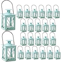 Vista 17 de Kate Aspen Faroles decorativos – Juego de 6 faroles portavelas luminosos de metal envejecido para bodas, decoración del hogar y fiestas – 4.5