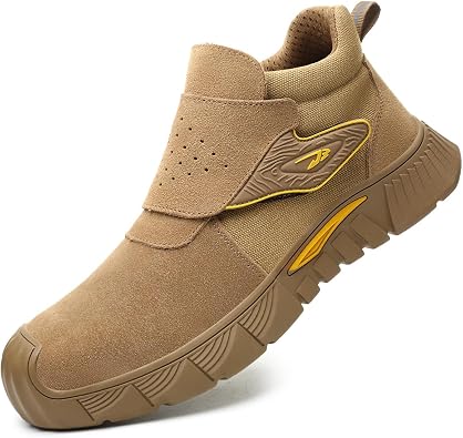 Steel Toe Shoes for Work Men Anti-Scald Welding Shoes Double Protective Cover Lightweight Non-Slip Safety Shoes