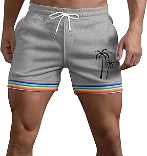 Pantalones cortos de baño para hombre, de secado rápido, pantalones cortos de natación largos con degradado de color, pantalones de surf hawaianos, pantalones cortos de natación, arcoíris
