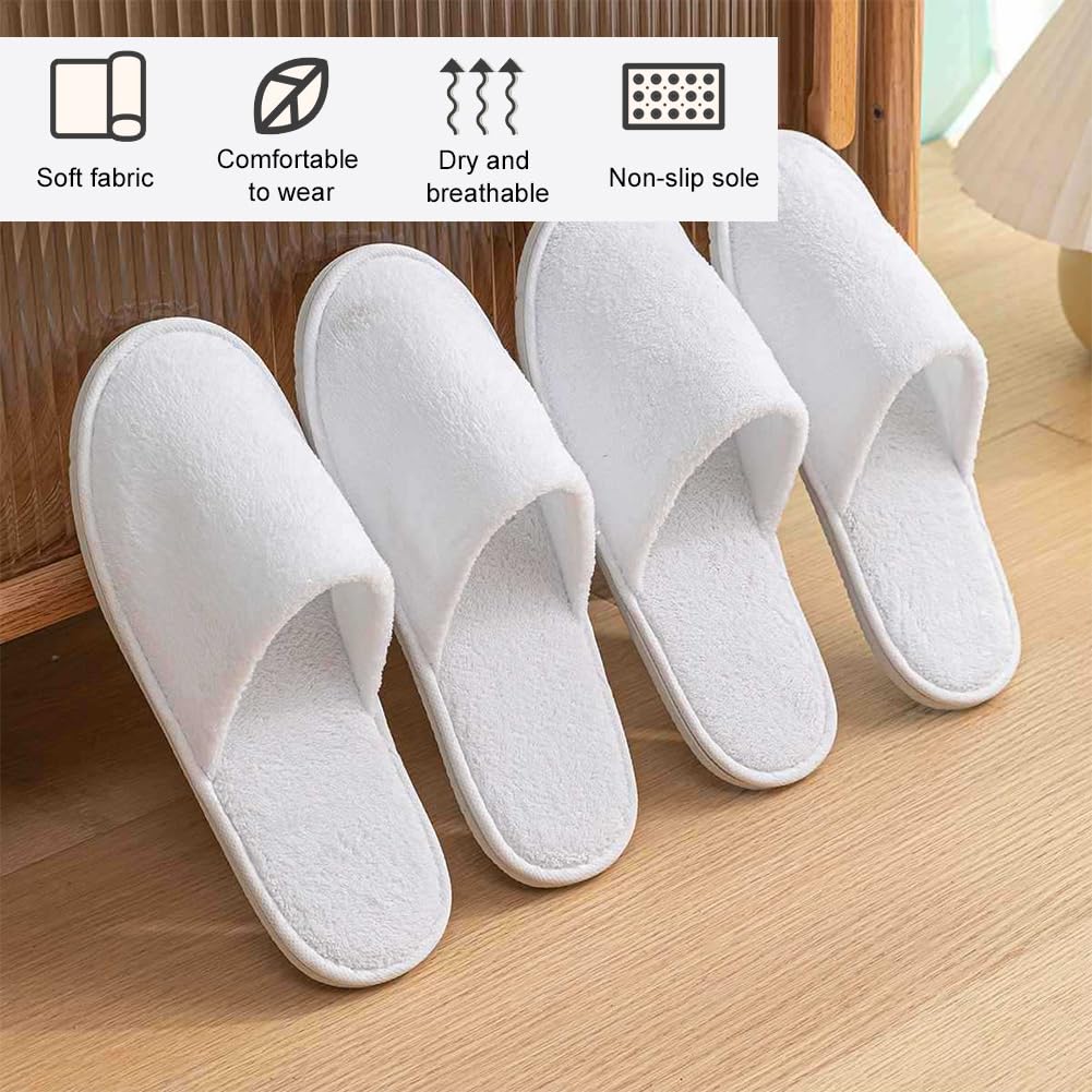 Pantofole Antiscivolo Monouso in Spugna Premium - 2 Paia per Hotel e Ospiti - Unisex per Spa e Casa, 29cm