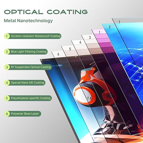 Miniatura 4 de AAJK Pantalla de proyector ALR, pantalla de proyector de películas 4K, proyector portátil plegable HD 169, pantalla de películas para cine en casa,