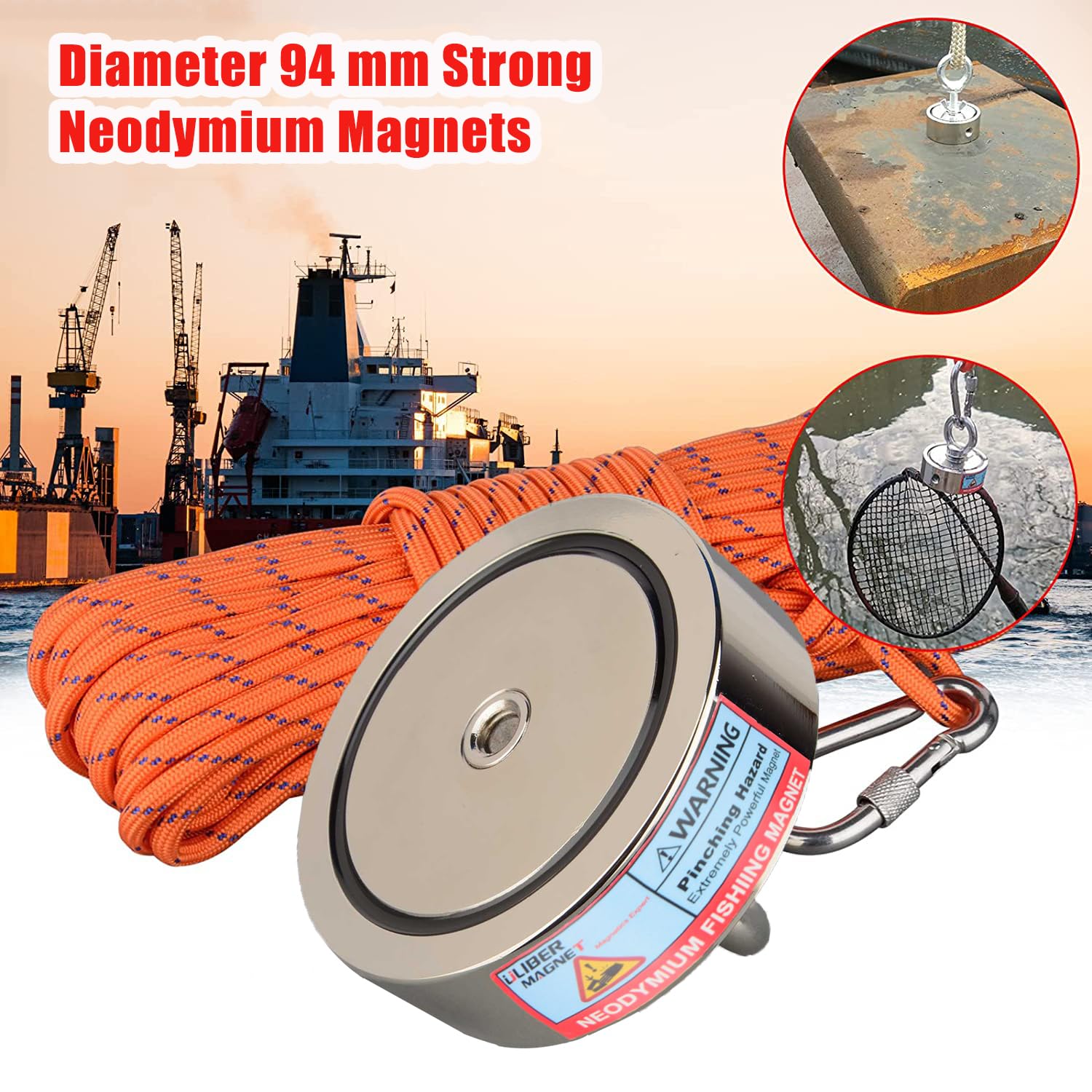 ULIBERMAGNET Aimants de pêche double face super puissants
