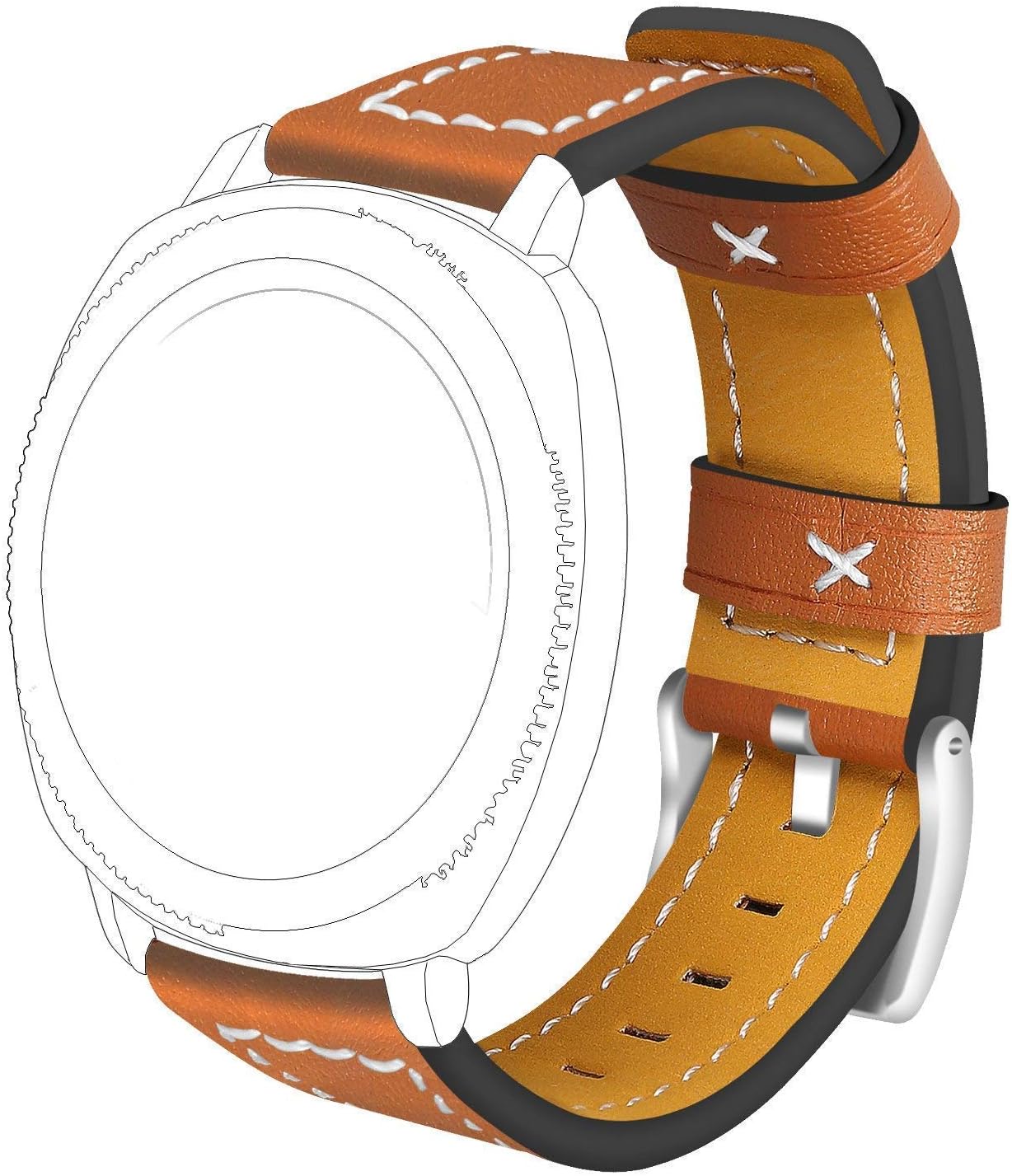 Band Compatible with Samsung Galaxy Watch Active 40mm/Galaxy Watch Active 2, Sewn Leather Watch Straps Accessory Wristband Sports Bracelet for Samsung Galaxy Watch Active 2 (Black+Teal+White)