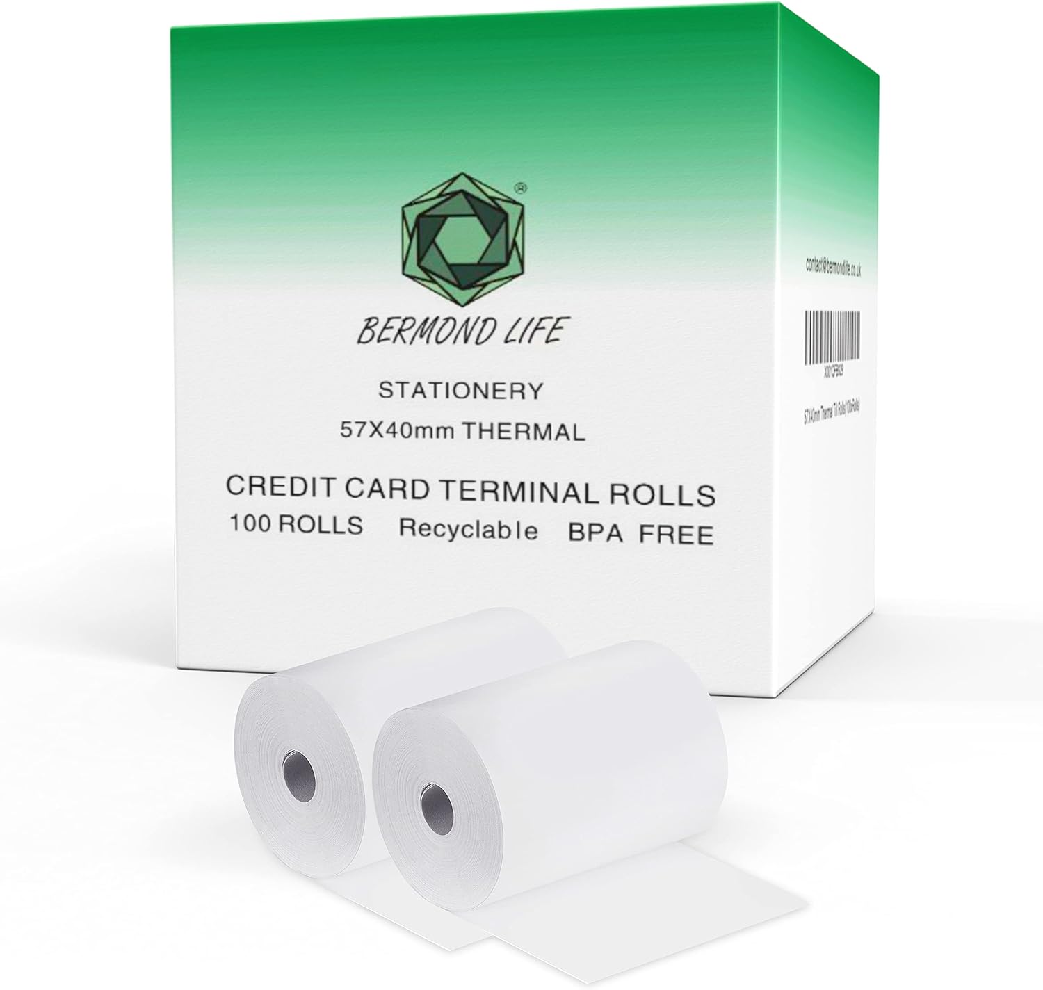 Bermond Life Till Roll Pack of 10057x40 mm Thermal Paper Till Rolls