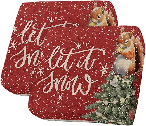 Miniatura 8 de Fundas de cojín para sofá de Navidad de ardillas rojas, funda elástica para sofá con parte inferior elástica, fundas de sofá con diseño de árbol de