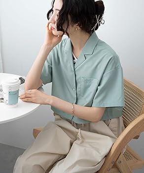 Amazon | [ウィゴー] オープンカラーシャツ ショートシャツ 開襟