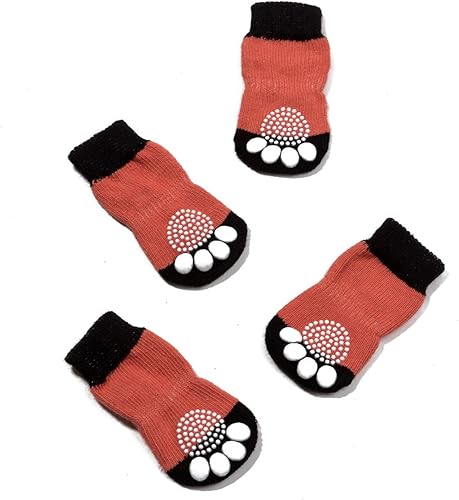 Miniatura 6 de Pet Heroic - Calcetines de punto antideslizantes para perros y gatos con refuerzo de goma, protector de pata de perro y protector de pata de gato