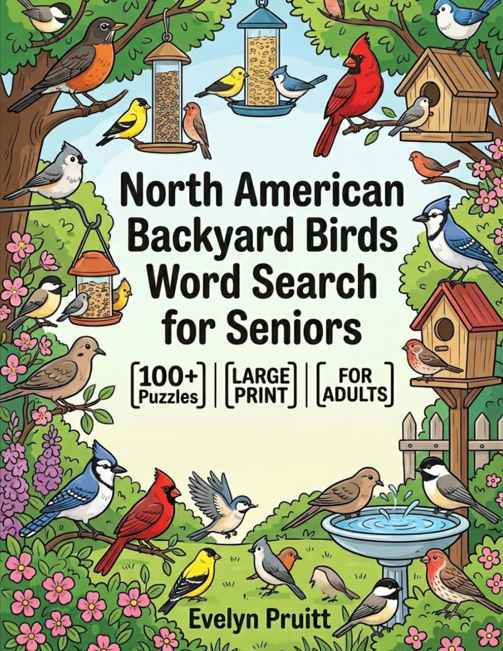 North American Backyard Birds Word Search Large Print Puzzles for Seniors: 100 Medium Difficulty Birdwatching Word Find Puzzles | 8.5x11 Big Letter ... and Relaxation with Solutions Included